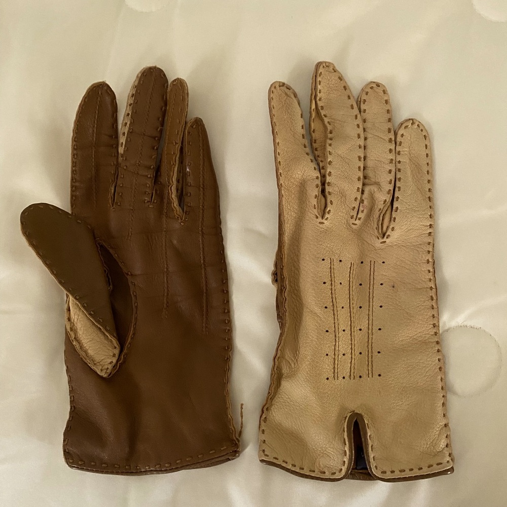 Vintage 100% Leather Italian Gloves